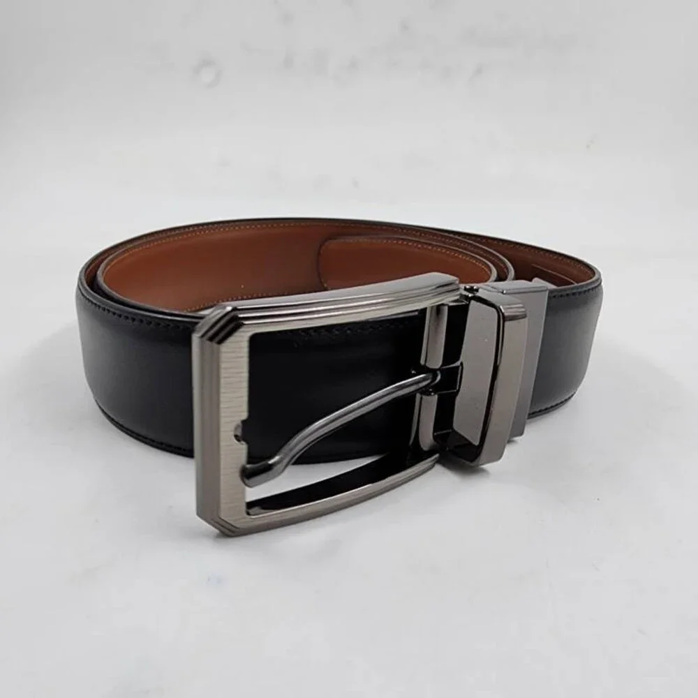 Perry Ellis Portfolio Love Triangle Reversible Belt Men's M 34/36 Black
